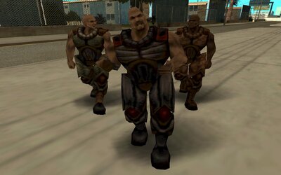 Quake 2 Male Marines as Members of the Grove Street Families