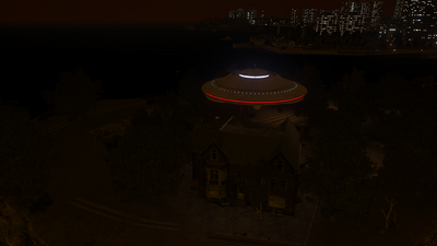 UFO Over Abandoned House